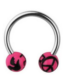 Peace Øjenbrynspiercing - Pink - 1.2 x 10 mm