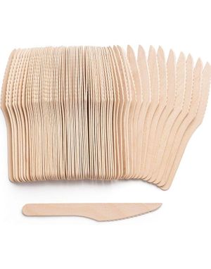 100 stk Miljøvennlige Kniver i Tre 16 cm