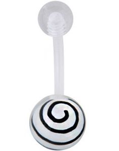 Hypnotize Me Navlepiercing - Hvid/Sort