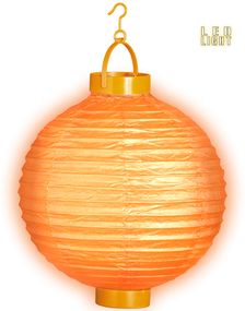 Orange LED-Lanterne med Krog 30 cm