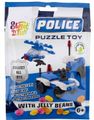 Police Puzzle Toy Candy - Jelly Beans og Assorteret Politi Køretøj/Udstyr Legetøjsfigur