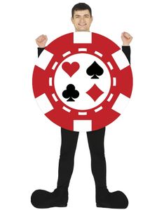 Poker Chip Kostyme til Voksen 70x70 cm - Onesize