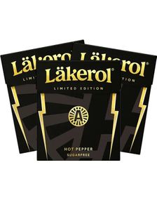 24 stk Läkerol Sugarfree Hot Pepper / Sukkerfrie Pastiller med Sterk Smak - Hel Eske 600 gram