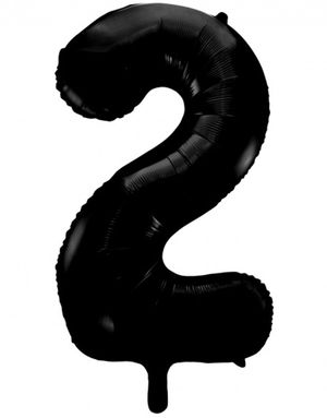Tallet 2 - Sort JUMBO Folieballon 86 cm