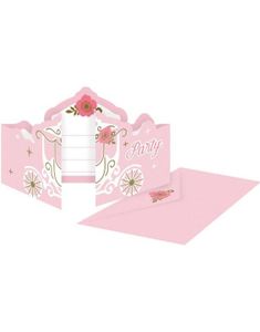 8 stk Invitasjonskort og Konvolutter- Princess for a Day