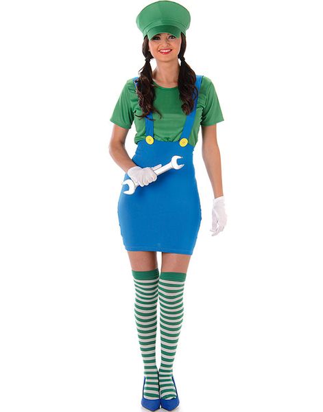 Luigi Inspireret Damekostume