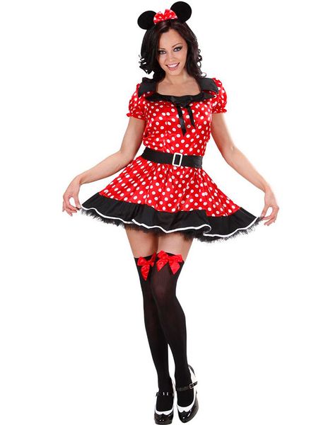 Minnie Mouse Inspireret Kvindekostume med Ører
