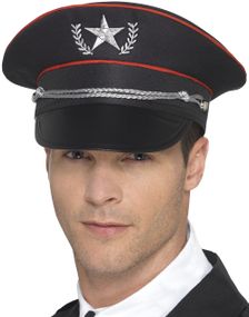 Sort Deluxe Militærhat med Bånd