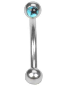 Sort Stjerne - 1.2 x 8 mm Øjenbrynspiercing