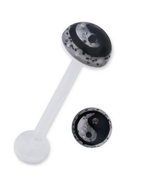 Ying Yang - Hvid og Sort Tungepiercing