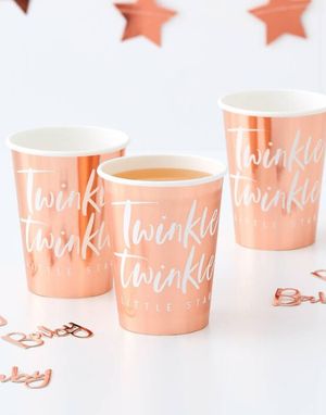 8 stk. Rosa Guldfarvet Papkrus 266 ml - Twinkle Twinkle