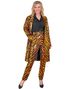Tigerstripet Trenchcoat med Paljetter - Kostymejakke