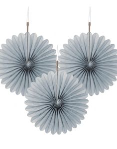 3 stk Mini Sølvfarvede Papirvifter 15 cm