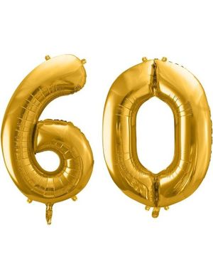 60 år balloner - 86 cm guld