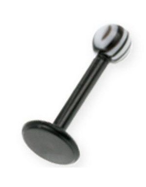 Storm Black/White Labret - 1.2 x 8 mm