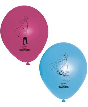 8 stk 27 cm Pink og Blå Latexballoner - Frost 2 - Disney Frozen 2