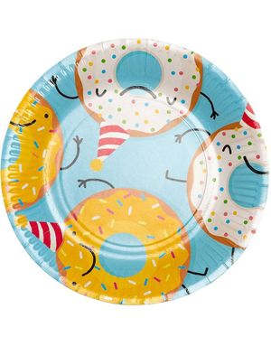 8 stk Papirservietter med Donut Motiv 23 cm
