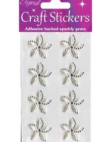 8 stk Selvklæbende Blomster med Sten