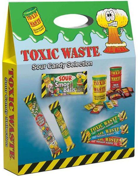 Toxic Waste Sour Candy Selection - Gavepakke med Forskjellige Toxic Waste Godterier 150gram