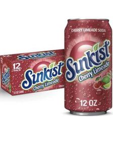 12 stk Sunkist Cherry Limeade 355 ml - Hel Eske (USA Import)