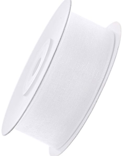 Hvidt Chiffonbånd 25 meter x 25 mm