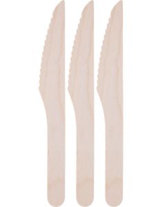 50 stk Miljøvenlige Knive i Træ 16,5 cm
