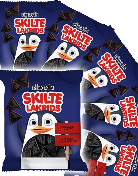 30 stk Pingvin Skilte Lakrids - Godteriskilt Med Stærk Salt Lakridssmag - Hel Æske 3,3 kg