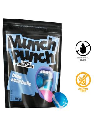 Munch Punch Blue Starballs - Pose med Frysetørret Slik 100 gram