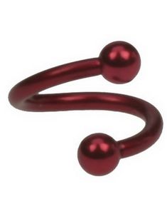 Twister - 1,2 x 8 mm Mørk Rød Øjenbrynspiercing