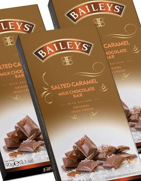 15 stk Baileys Salted Caramel Mælkechokoladeplade - Hel æske 1350 gram