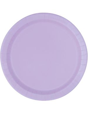 16 stk Lavendel Paptallerkner 22 cm