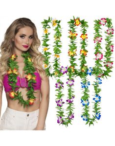 20 Smukke Hawaiianske Kranse i Assorterede Farver