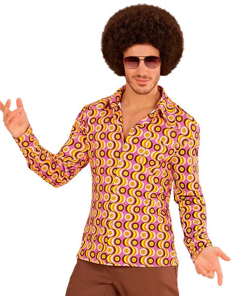 70'er Retro Disco Kostumeskjorte til Herre