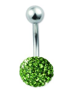 Disco Ball Navlepiercing - Sølvfarvet/Grøn
