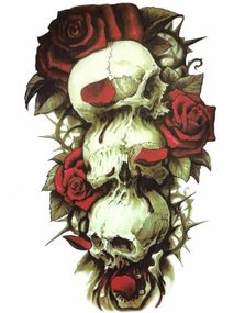 Skulls & Roses (Fake Tattoo)