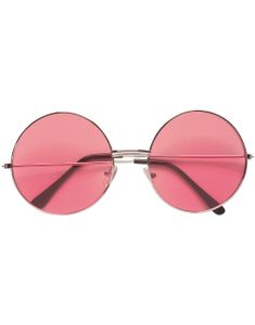 Store Runde 70'er Briller med Pink Glas