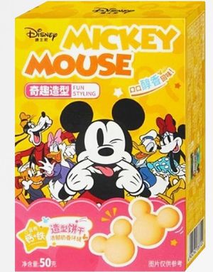 Disney Mickey Mouse Shaped Cookies Milk Flavour - Mikke Mus Formede Kjeks med Melkesmak 50 g (Asia Import)
