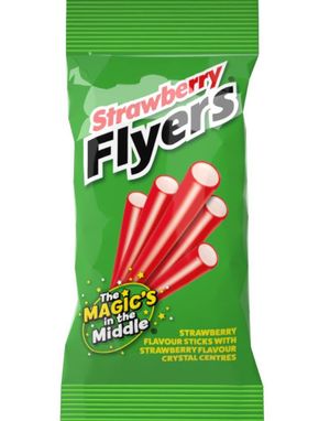 Maxilin Strawberry Flyers - Lakrisstænger med Jordbærfyld 75 Gram