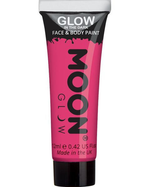 Rosa Glow in the Dark Ansigts- og Kropsmaling 12 ml