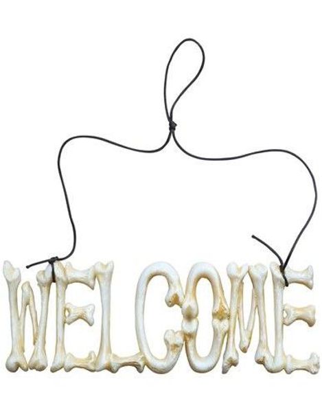 Skjelett "Welcome" Skilt 29x10,5 cm