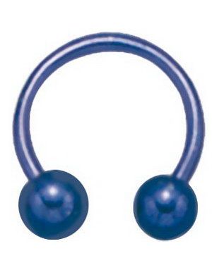 Rund Blå Bold - 1,2 x 8 mm Øjenbrynspiercing 