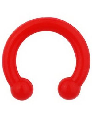 Horseshoe - Rød Ørepiercing i Silikone