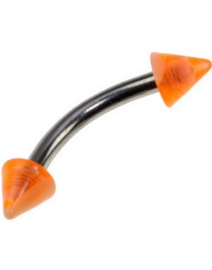 Orange Marmor Spikes 1.2 x 8 mm Øjenbrynspiercing