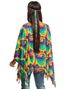 Hippie Tie Dye Poncho med Frynser og Hodebånd