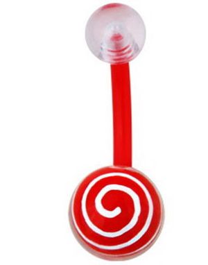 Hypnotize Me Navlepiercing - Rød/Hvid