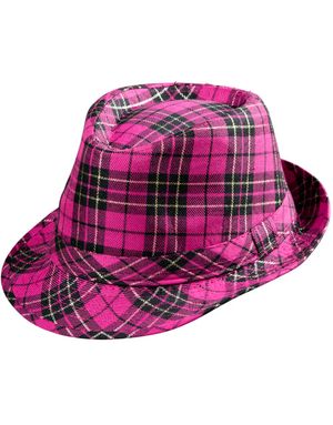 Tartanmønstret Rosa Fedorahat