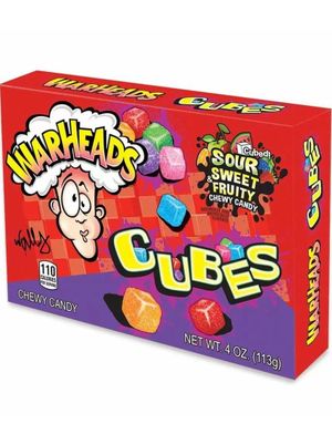 Warheads Sour Cubes - Sure Vingummikuber med Fruktsmaker 113 gram (USA Import)