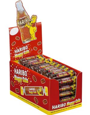 50 stk Haribo Roulette Cola - Vingummi med Colasmak 25 gram - Hel Eske