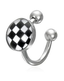 Øjenbrynspiercing med Skakmønster - 1,2 x 8 mm