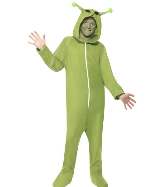 Grønt Alien Kostume til Børn